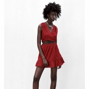 ZARA OPENWORK EMBROIDERED DRESS